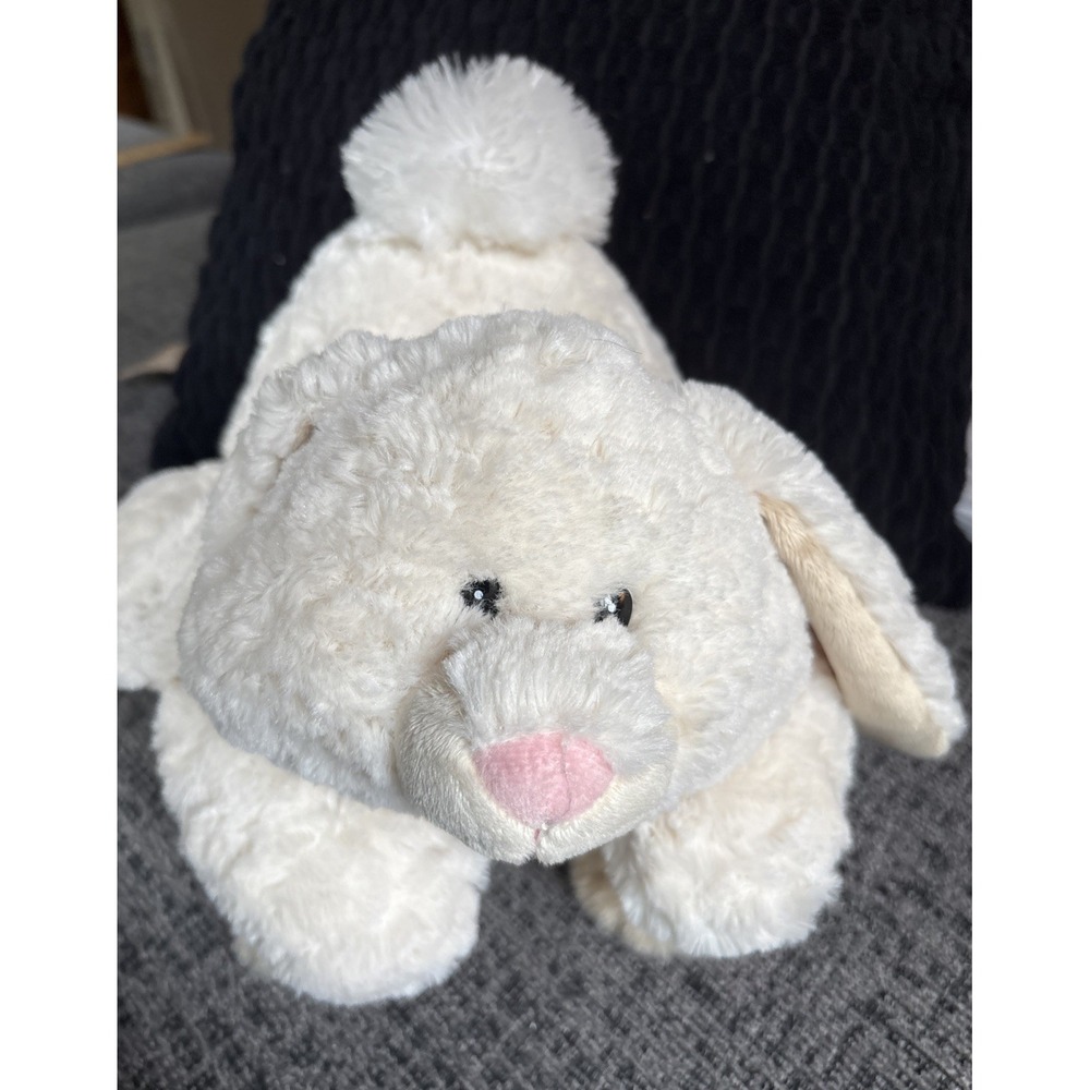 Aurora World Cream Bunny Rabbit Plush Floppy Ears White Pom Pom‎ Tail Soft Toy